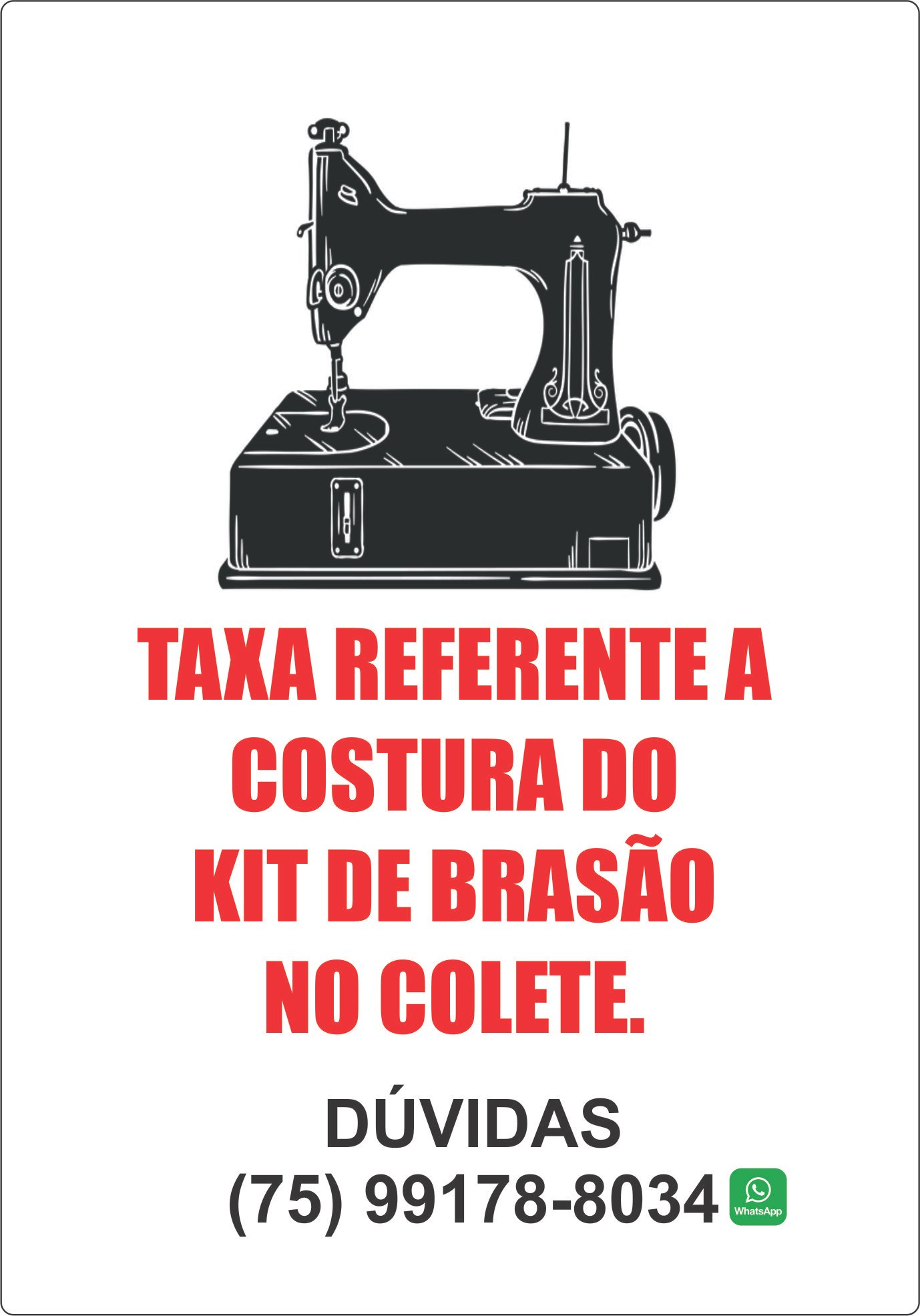Taxa da COSTURA